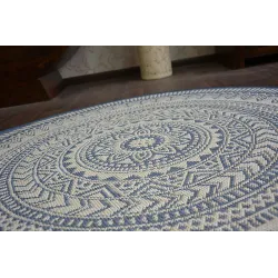 Alfombra circular de sisal, perfecta para el jardín o la terraza