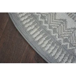 Alfombra circular de sisal gris, adecuada para salas de estar