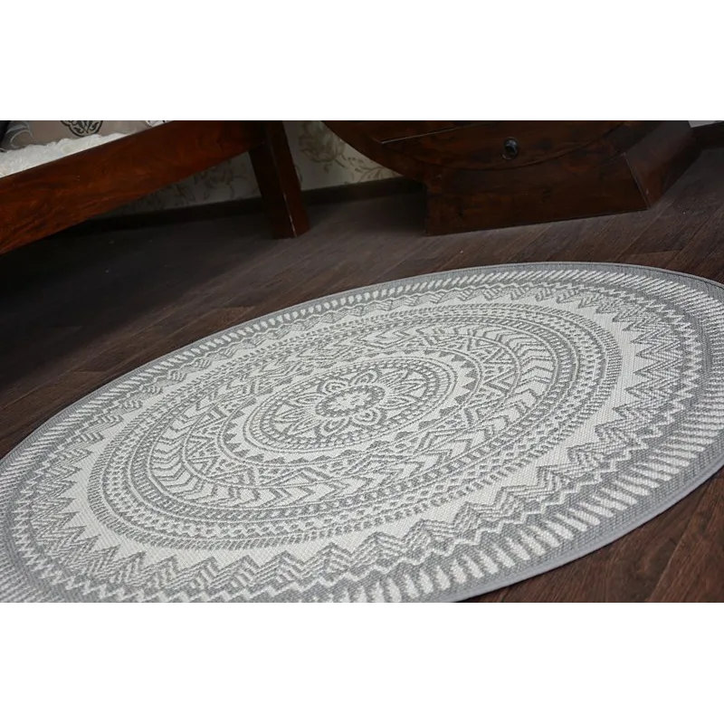 Alfombra redonda de sisal, perfecta para exteriores