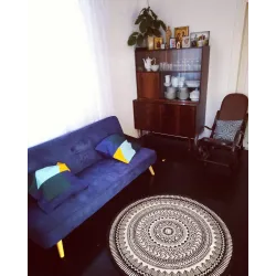 Alfombra redonda de fibras naturales, suave al tacto