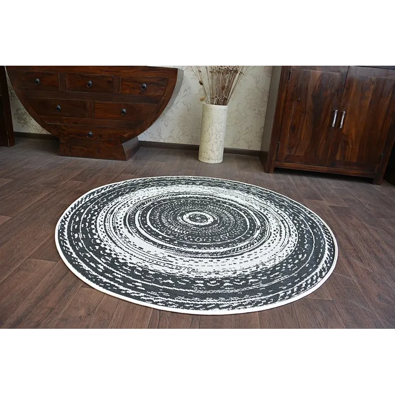 Alfombra circular de sisal, estilo vitral, perfecta para la sala de estar