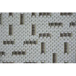 Alfombra de sisal en colores crema y marrón, ideal para decoración interior