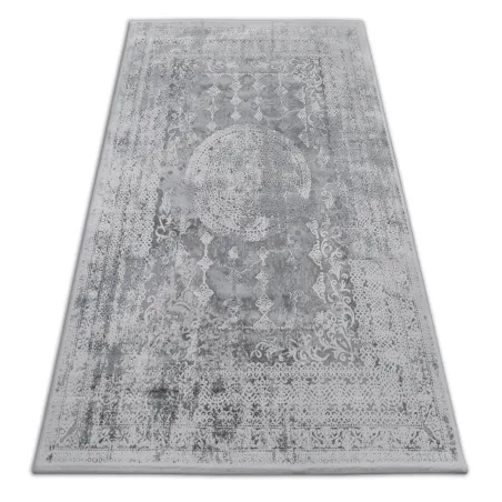 Alfombra acrílica VALENCIA 2328 ORNAMENT gris oscuro y marfil