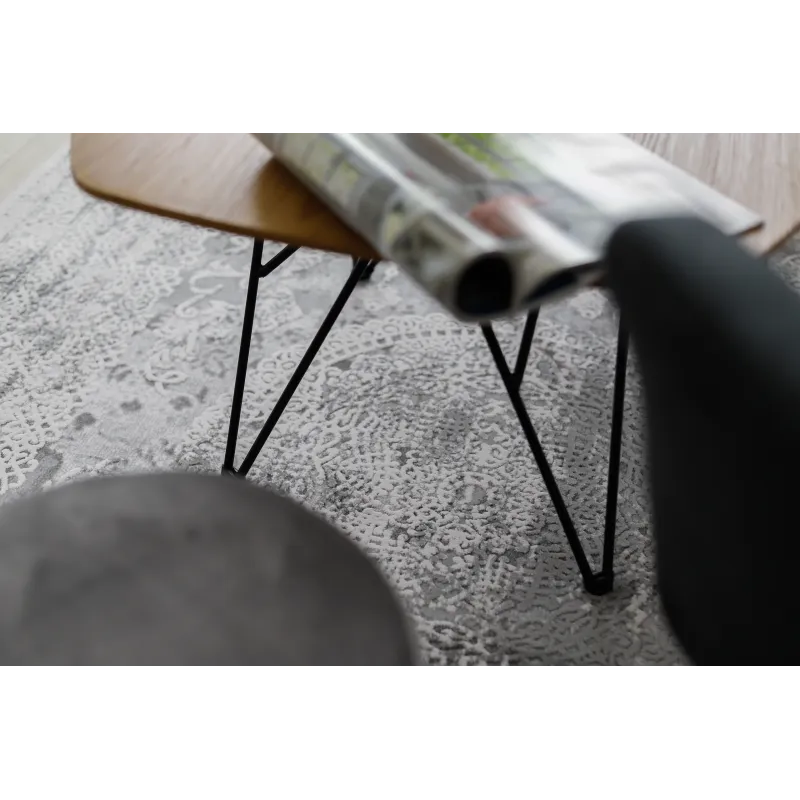 Alfombra moderna VALENCIA en gris oscuro para ambientes contemporáneos