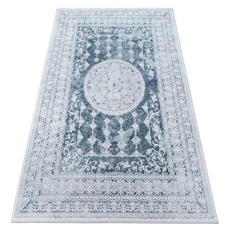 Alfombra acrílica VALENCIA 2328 azul y marfil, alfombra moderna ideal para cualquier espacio