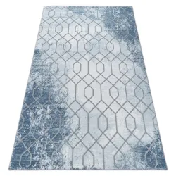 Alfombra acrílica VALENCIA 3951 Hexágono azul/gris