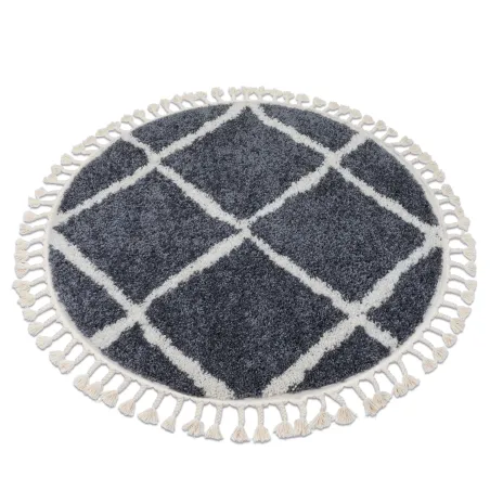 Alfombra bereber gris con flecos, alfombra shaggy para decorar tu hogar