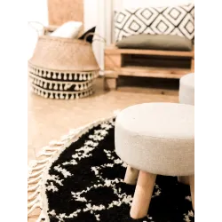 Alfombra suave con flecos, ideal para dormitorio o sala de estar