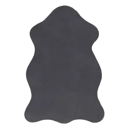 Alfombra gris imitación de piel de conejo, alfombra moderna para cualquier habitación