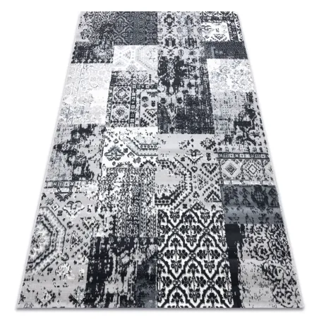 Alfombra patchwork gris, alfombra clásica para decorar el salón