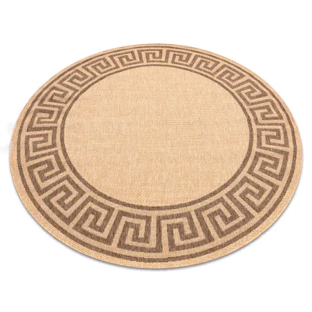 Alfombra redonda de sisal Floorlux en color maíz/café, 200cm de diámetro