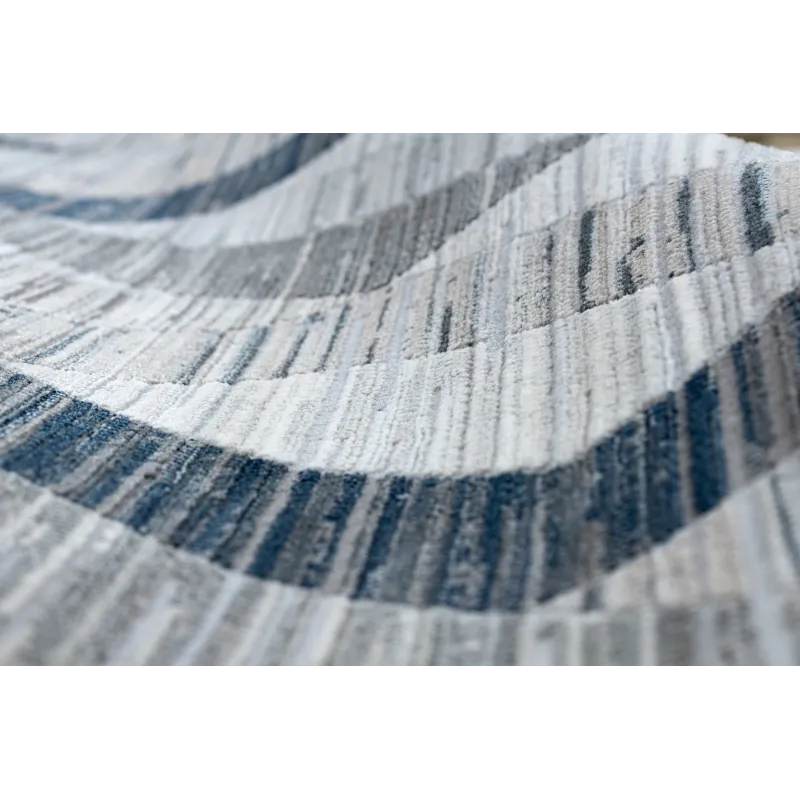 Alfombra moderna REBEC con diseño geométrico, azul marino, perfecta para habitaciones infantiles