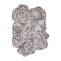 Alfombra TINE 75426A Tronco de árbol madera - moderno, forma irregular crema / gris