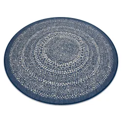 Alfombra de cuerda sisal FLAT círculo 48834591 puntos azul