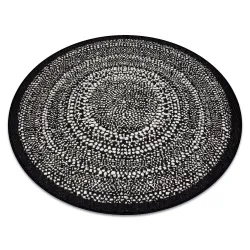 Alfombra de cuerda sisal FLAT círculo 48834690 puntos negro