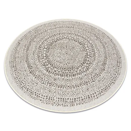 Alfombra redonda de sisal en color crema, ideal para decoraciones elegantes