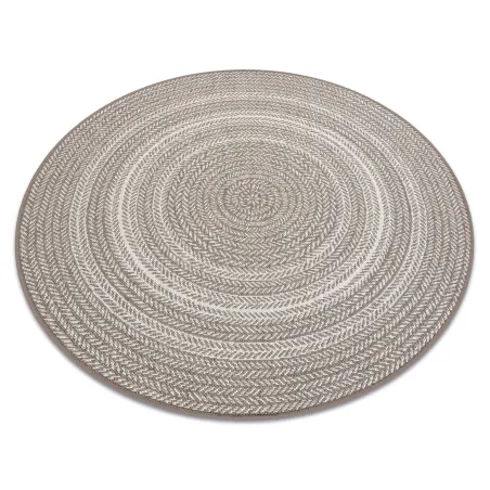 Alfombra redonda de sisal, estilo boho, trenzado beige
