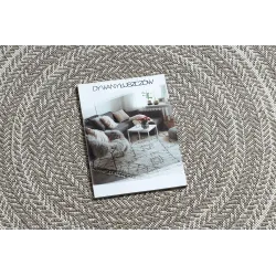 Alfombra redonda de sisal beige, ideal para interiores modernos