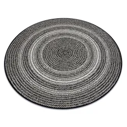 Alfombra de cuerda sisal FLAT círculo 48837690 Boho, trenza negro