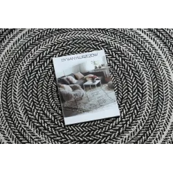 Alfombra redonda negra de estilo boho, ideal para la sala de estar