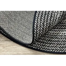 Alfombra de jardín de sisal negro, estilo boho, resistente a la intemperie