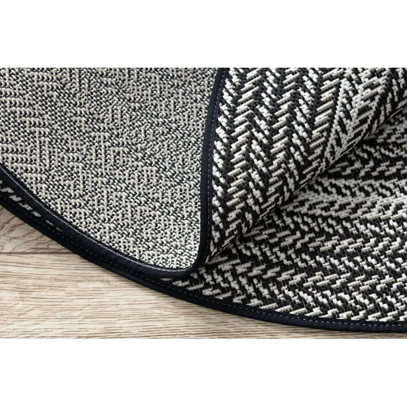 Alfombra de jardín de sisal negro, estilo boho, resistente a la intemperie