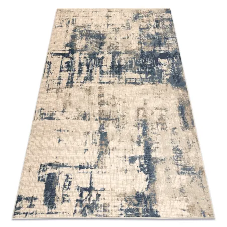 Alfombra NAIN en tonos beige y azul oscuro, diseño vintage, ideal para la sala de estar
