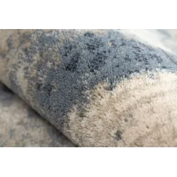 Alfombra NAIN duradera en beige y azul oscuro, diseño vintage, ideal para interiores elegantes