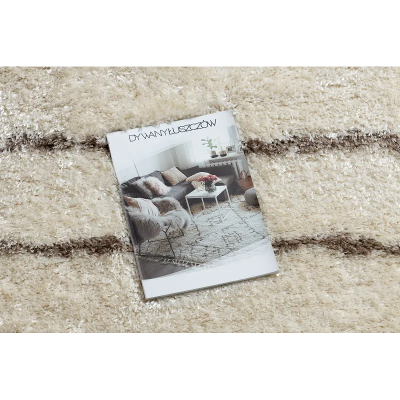Alfombra FLUFFY 2371 en crema y beige para el dormitorio