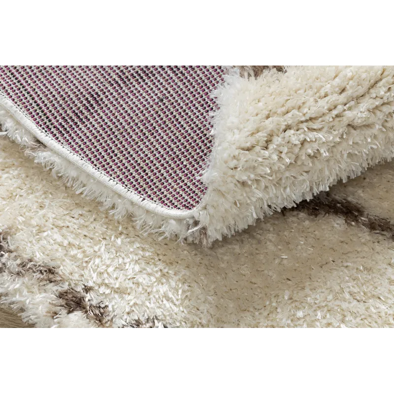 Alfombra FLUFFY 2371 acogedora para el jardín en crema y beige