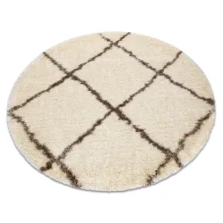 Alfombra FLUFFY 2373 circulo shaggy conducción - crema / beige
