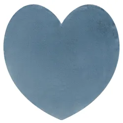 Alfombra de lavado moderna SHAPE 3105 Corazón shaggy - azul felpa, gruesa antideslizante