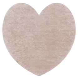 Alfombra de lavado moderna SHAPE 3105 Corazón shaggy - rubor rosado felpa, gruesa antideslizante