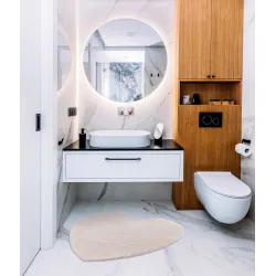 Alfombra suave en rosa, perfecta para sala de estar o dormitorio