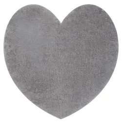 Alfombra de lavado moderna SHAPE 3105 Corazón shaggy - gris felpa, gruesa antideslizante