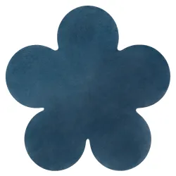 Alfombra de lavado moderna SHAPE 3106 Flor shaggy - azul felpa, gruesa antideslizante