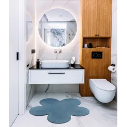 Alfombra moderna azul, ideal para salón o dormitorio