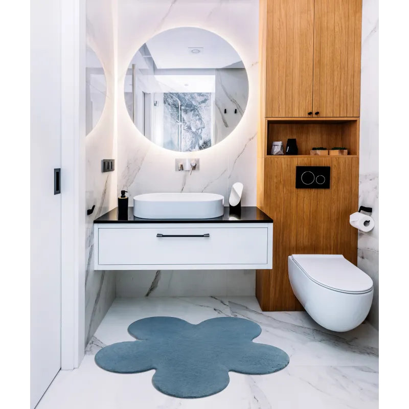 Alfombra moderna azul, ideal para salón o dormitorio