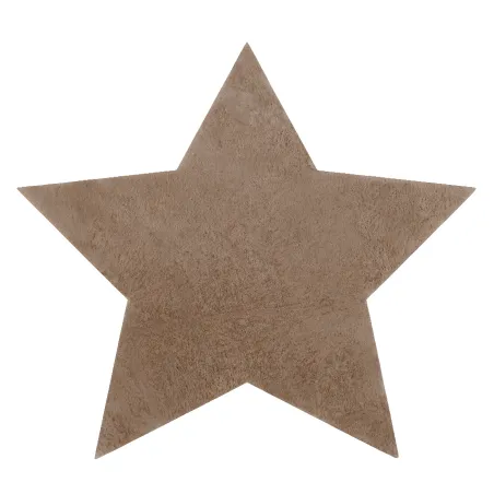 Alfombra de lavado moderna SHAPE 3148 Estrella shaggy en color camel, antideslizante