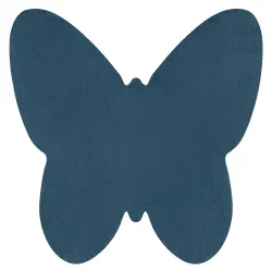 Alfombra de lavado moderna SHAPE 3150 Mariposa shaggy - azul felpa, gruesa antideslizante