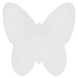 Alfombra de lavado moderna SHAPE 3150 Mariposa shaggy - marfil felpa, gruesa antideslizante