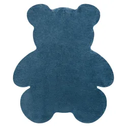 Alfombra de lavado moderna SHAPE 3146 oso de peluche shaggy - azul felpa, gruesa antideslizante