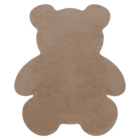 Alfombra SHAPE 3146 de felpa beige, antideslizante y lavable