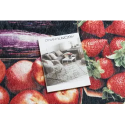 Alfombra antideslizante con frutas, suave y agradable al tacto