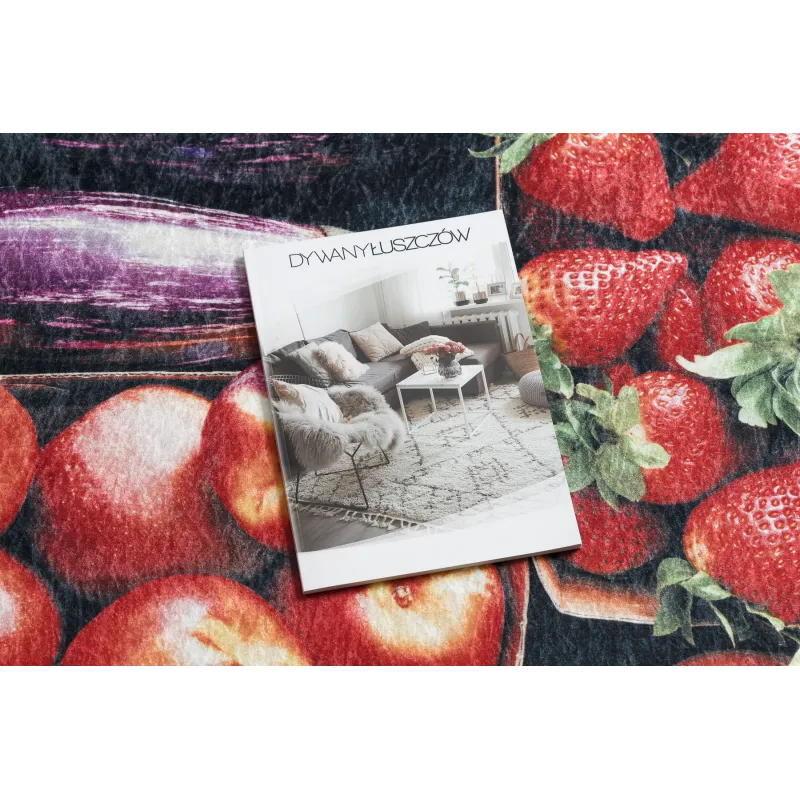 Alfombra antideslizante con frutas, suave y agradable al tacto