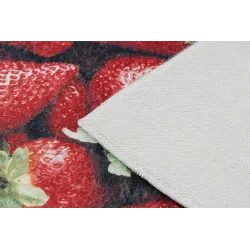 Alfombra ideal para la cocina, con diseño de frutas y verduras