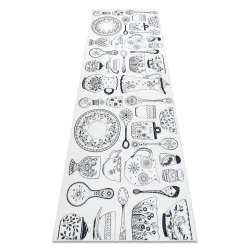 Alfombra lavable ANDRE 1318 Cerámica, para la cocina, antideslizante - beige