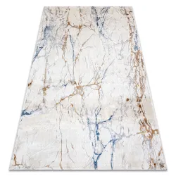 Alfombra acrílica ELITRA 9962 Mármol vintage marfil / azul