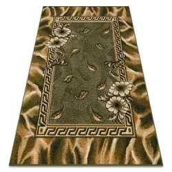 Alfombra BCF Morad TRIO Hojas, flores clásica - verde oliva