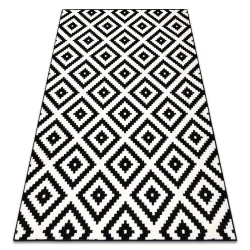 Alfombra BCF Morad RUTA Rombos, geométrica - negro / crema